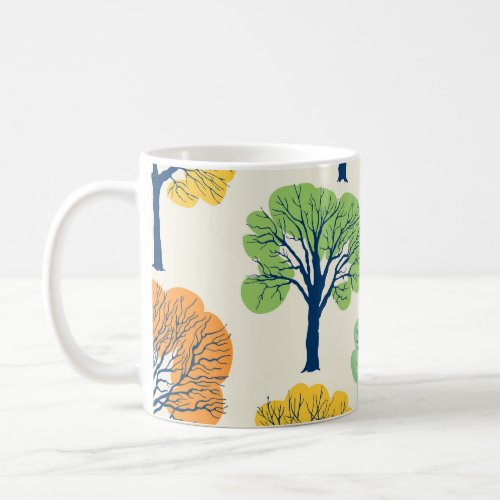 Old Trees Nature Seamless Pattern Coffee Mug