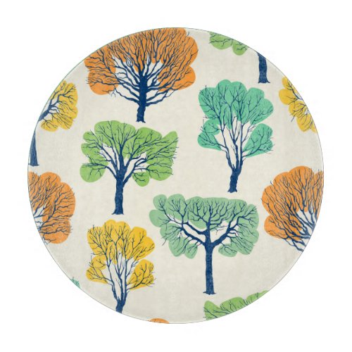 Old Trees Nature Seamless Pattern Cutting Board
