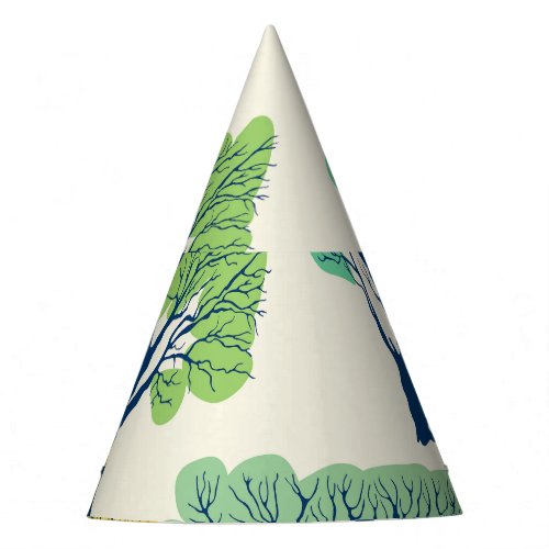 Old Trees Nature Seamless Pattern Party Hat