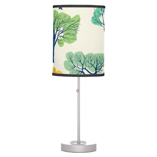 Old Trees Nature Seamless Pattern Table Lamp