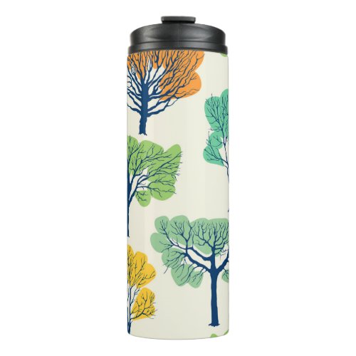 Old Trees Nature Seamless Pattern Thermal Tumbler