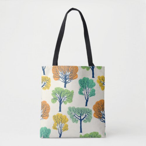 Old Trees Nature Seamless Pattern Tote Bag