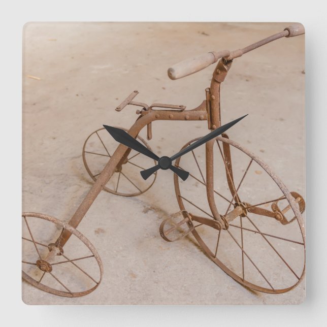 OLD TRICYCLE 1928  SQUARE WALL CLOCK (Front)