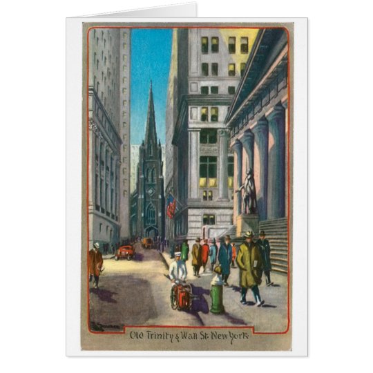 Old Trinity & Wall Street, New York Card
