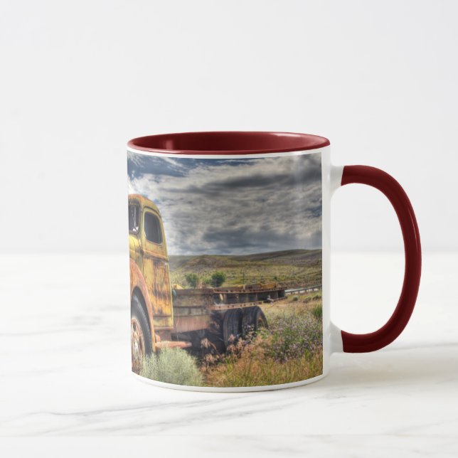 Old truck abandoned in field mug (Right)