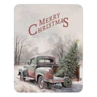 Old Truck and Christmas Tree Decor Sign