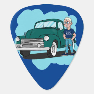 Old truck and proud owner guitar pick