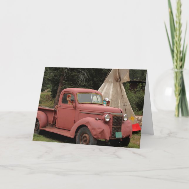 Old Truck and Teepee Greeting Card (Front)