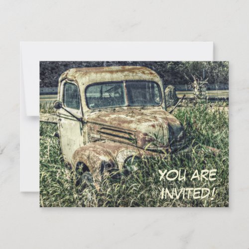 Old Truck in the Grass Personalized Party Invitation