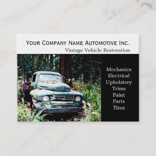 Old Truck  Repair Shop with Antique Truck Business Card