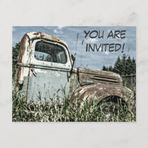 Old Truck Retirement Party Or Milestone Birthday Invitation
