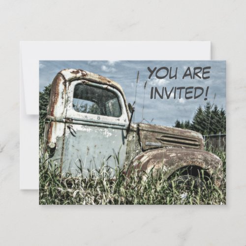 Old Truck Retirement Party Or Milestone Birthday Invitation