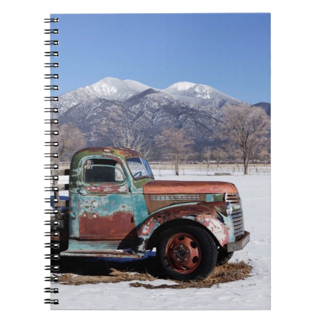 Old truck sitting in the field notebook (Front)