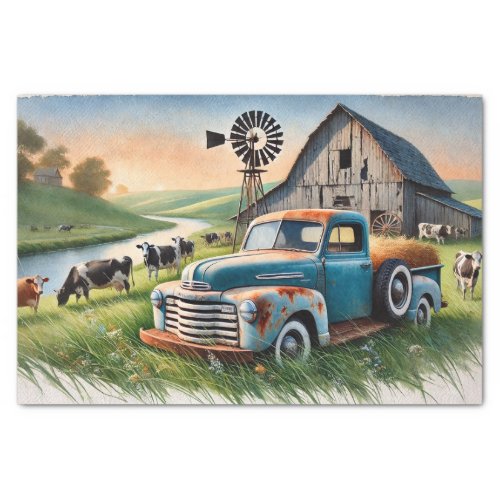 old truck tissue paper decoupage tissue paper