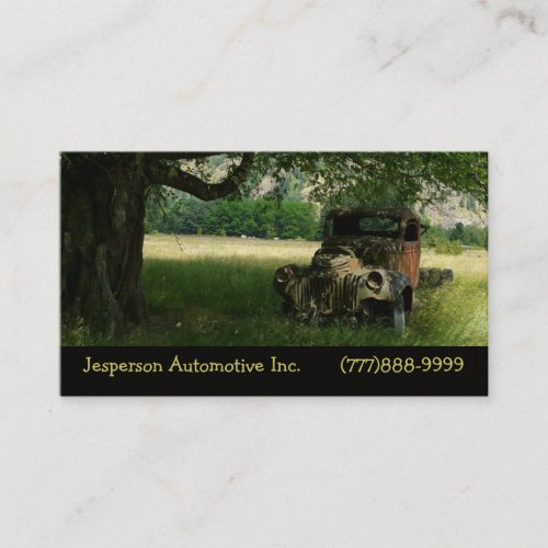 Old Truck Under the Tree Vintage Auto Business Card Template