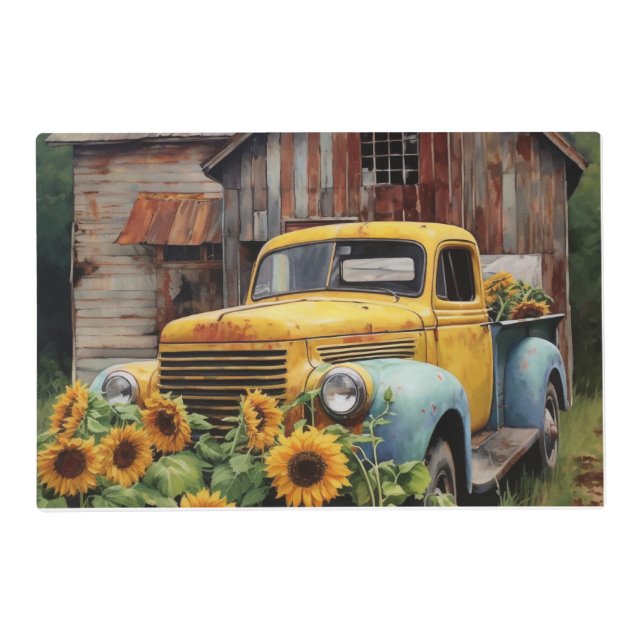 Old Truck With Barn Placemat (Front)