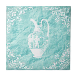 Old Turquoise Jar Ceramic Tile