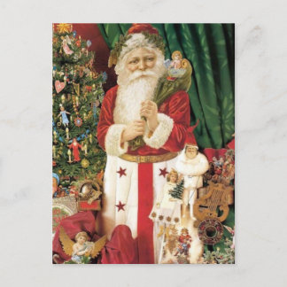 Old Tyme Santa Holiday Postcard