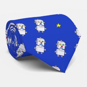 Old Type Robots(Blue) Neck Tie