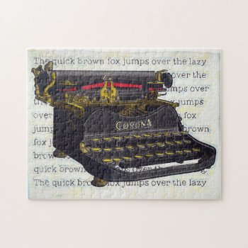 Old Typewriter And Text Jigsaw Puzzle by judgeart at Zazzle