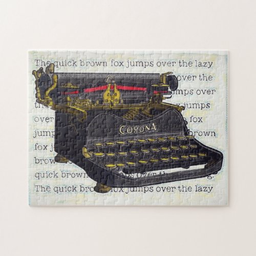 Old Typewriter and Text Jigsaw Puzzle
