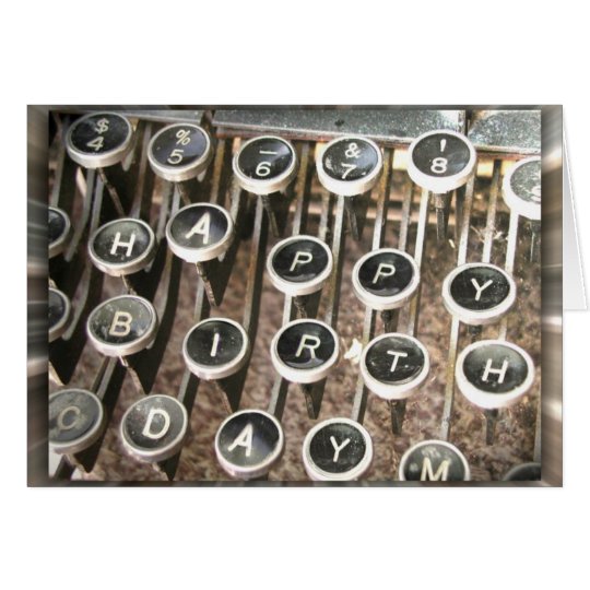 Old Typewriter Birthday Greeting Card