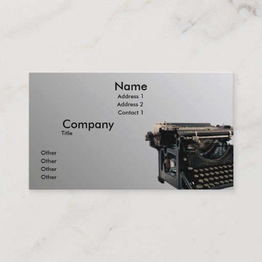 Customizable Old Typewriter Business Card