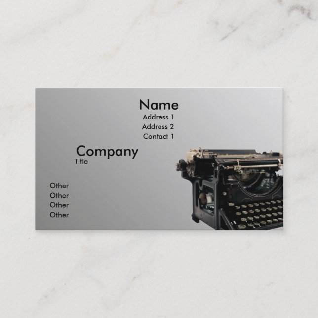 Old Typewriter Business Card (Front)