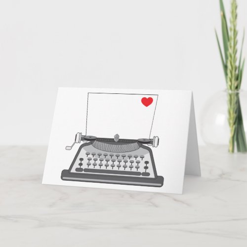 Old Typewriter Heart Card