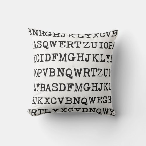 Old typewriter letters throw pillow