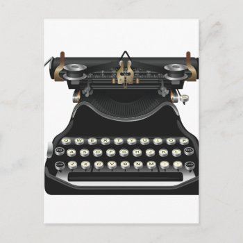 Old Typewriter Postcard by vectortoons at Zazzle