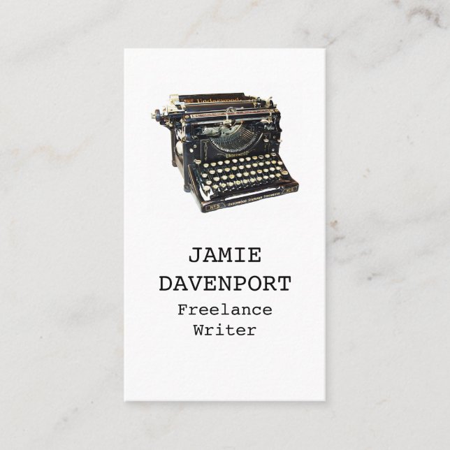 Old Typewriter Writer Journalist Author Business Business Card (Front)