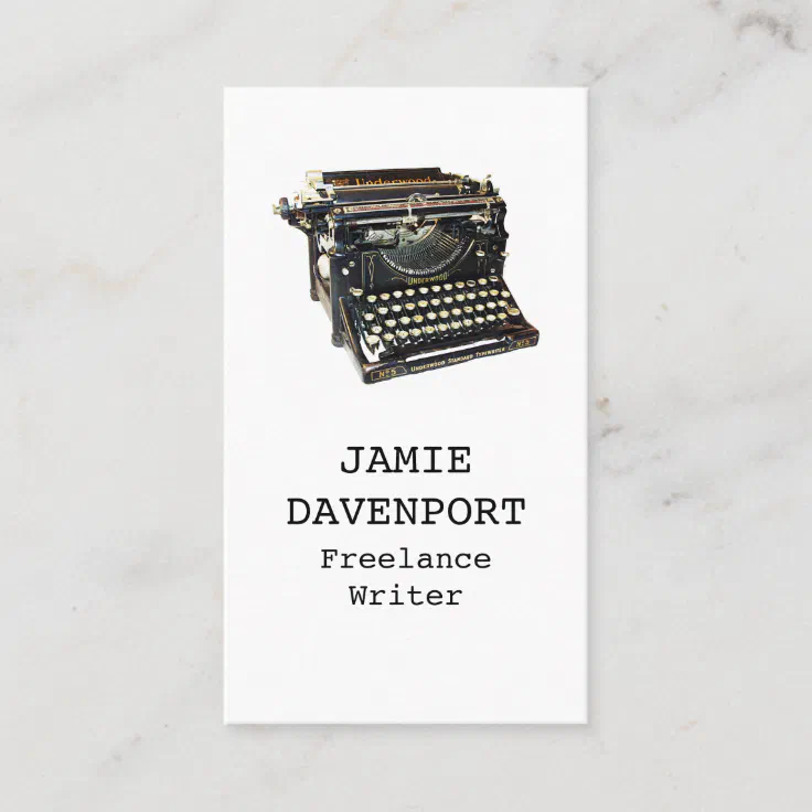 Old Typewriter Writer Journalist Author Business Business Card | Zazzle