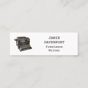 Old Typewriter Writer Journalist Author Slim Mini Business Card