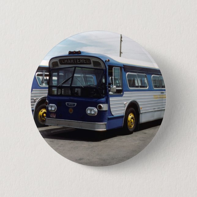 Old U of  MI bus Pinback Button (Front)