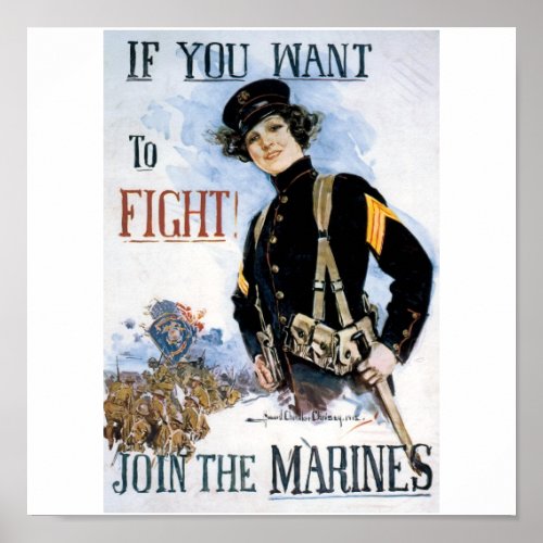 Old US Marines Poster circa 1915