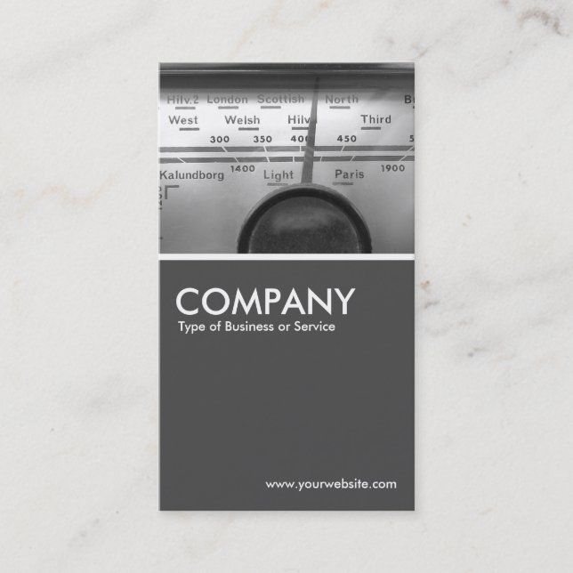 Old UK Radio Dial  - 70pc Gray Business Card (Front)