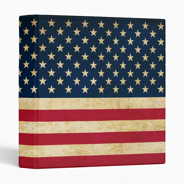 Old USA flag 3 Ring Binder (Front/Spine)