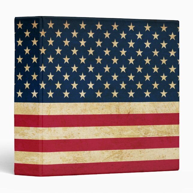 Old USA flag 3 Ring Binder (Front/Spine)