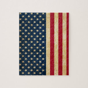 Old USA flag Jigsaw Puzzle