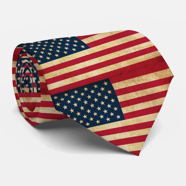 Old USA flag Neck Tie (Rolled)
