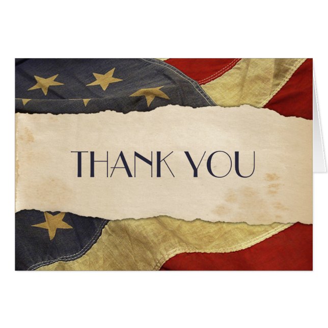 Old USA Flag Patriotic or Military (Front Horizontal)