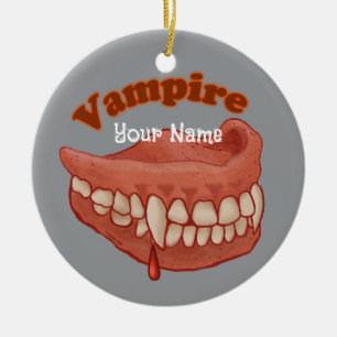 Old Vampire Teeth Ceramic Ornament