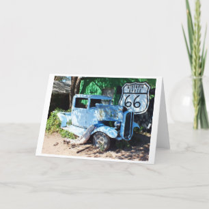 Old vehicle Route 66 Holiday Card