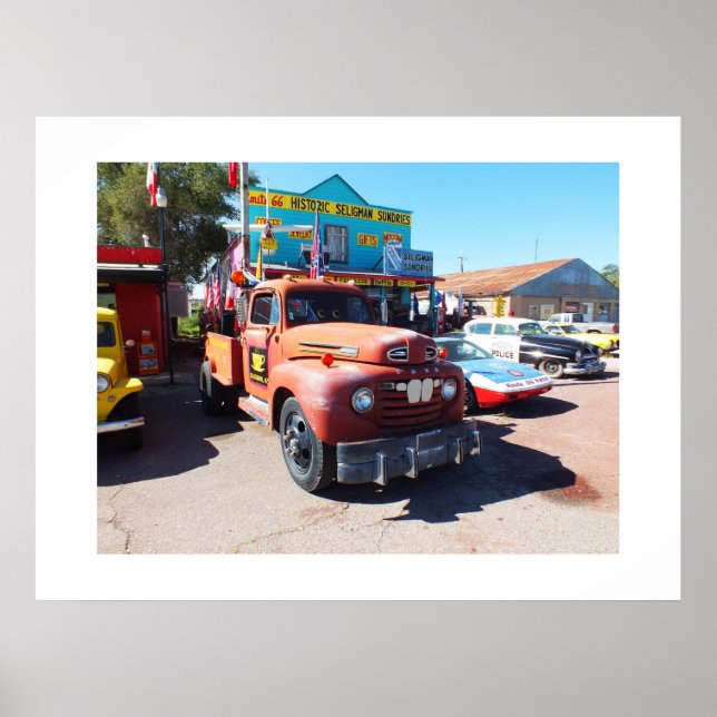 Old vehicles at Seligman, route 66 Poster (Front)