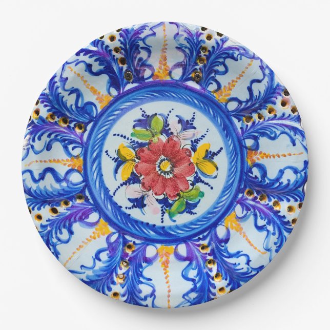 Old Vestal Alcobaca Vintage Portugal Paper Plates (Front)