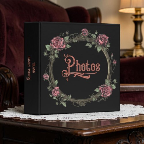 Old Victorian Floral Frame Photo Album 3 Ring Binder