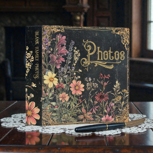 Old Victorian Floral Photo Album 3 Ring Binder