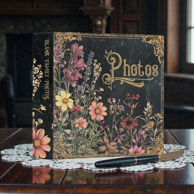 Old Victorian Floral Photo Album 3 Ring Binder (Creator Uploaded)