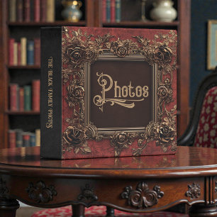 Old Victorian Gold Frame Photo Album 3 Ring Binder